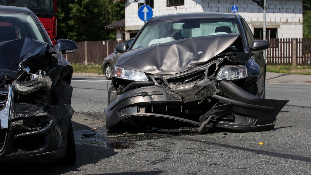 Two car accident on the street