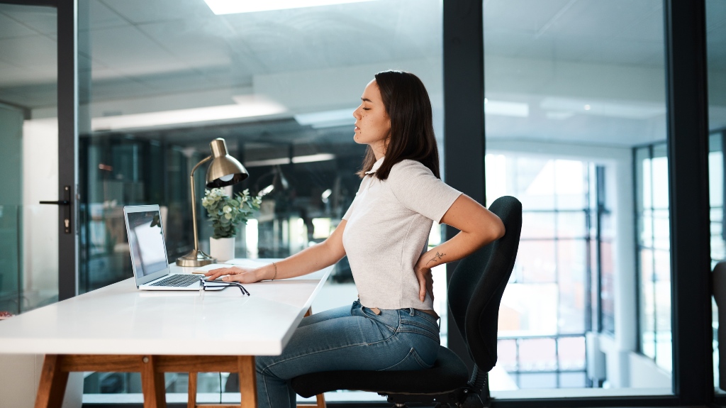 woman with back pain