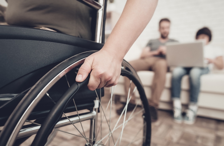 Disabled Soldier In A Wheelchair