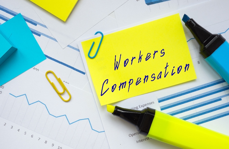 Workers Compensation with handwritten text and graphs