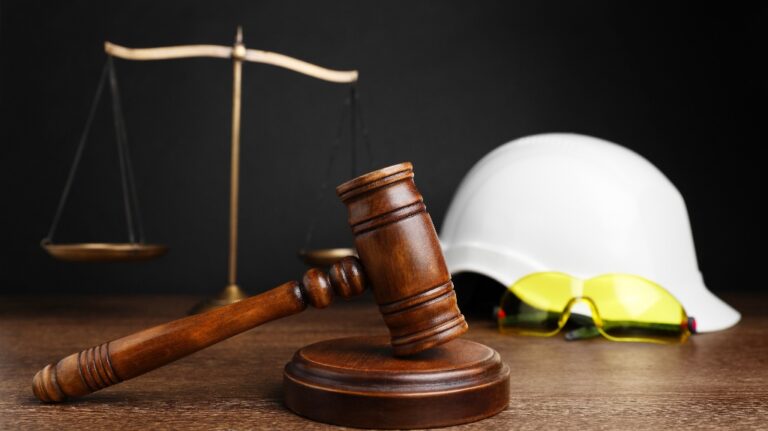 Judge's gavel and helmet